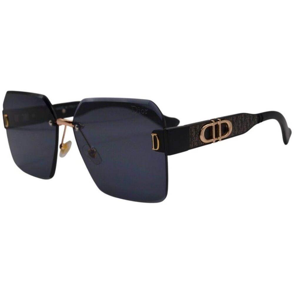 Dior Womenβs Rimless Sunglasses | Black & Gold | Gray Lens | 62-14-145 | Italy